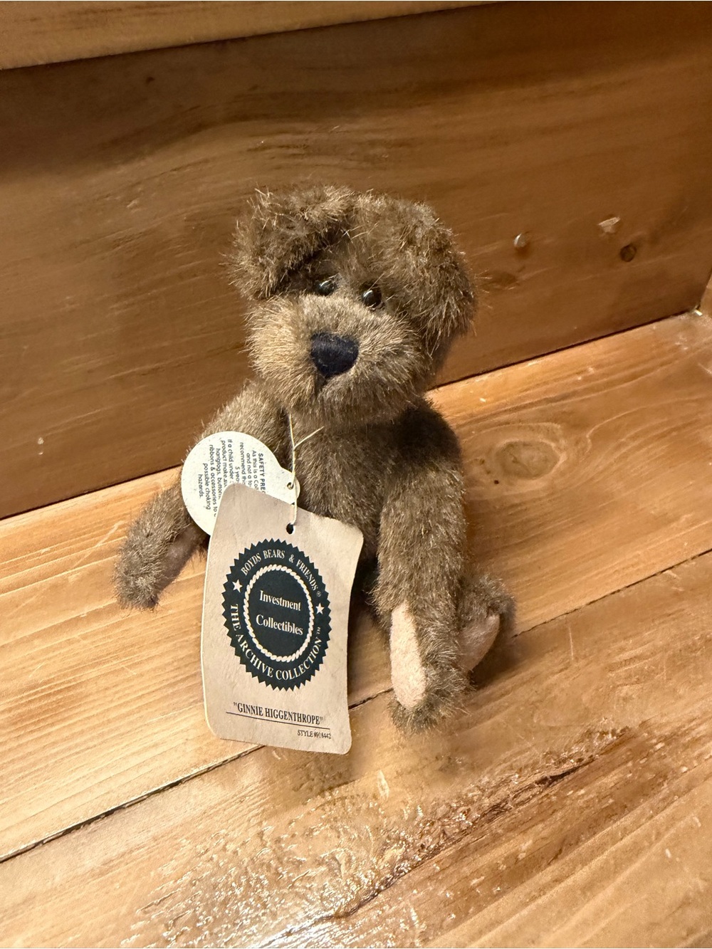 Boyds Bears Vintage 1990s Brown Plush Collectible Teddy with Tag Collectible